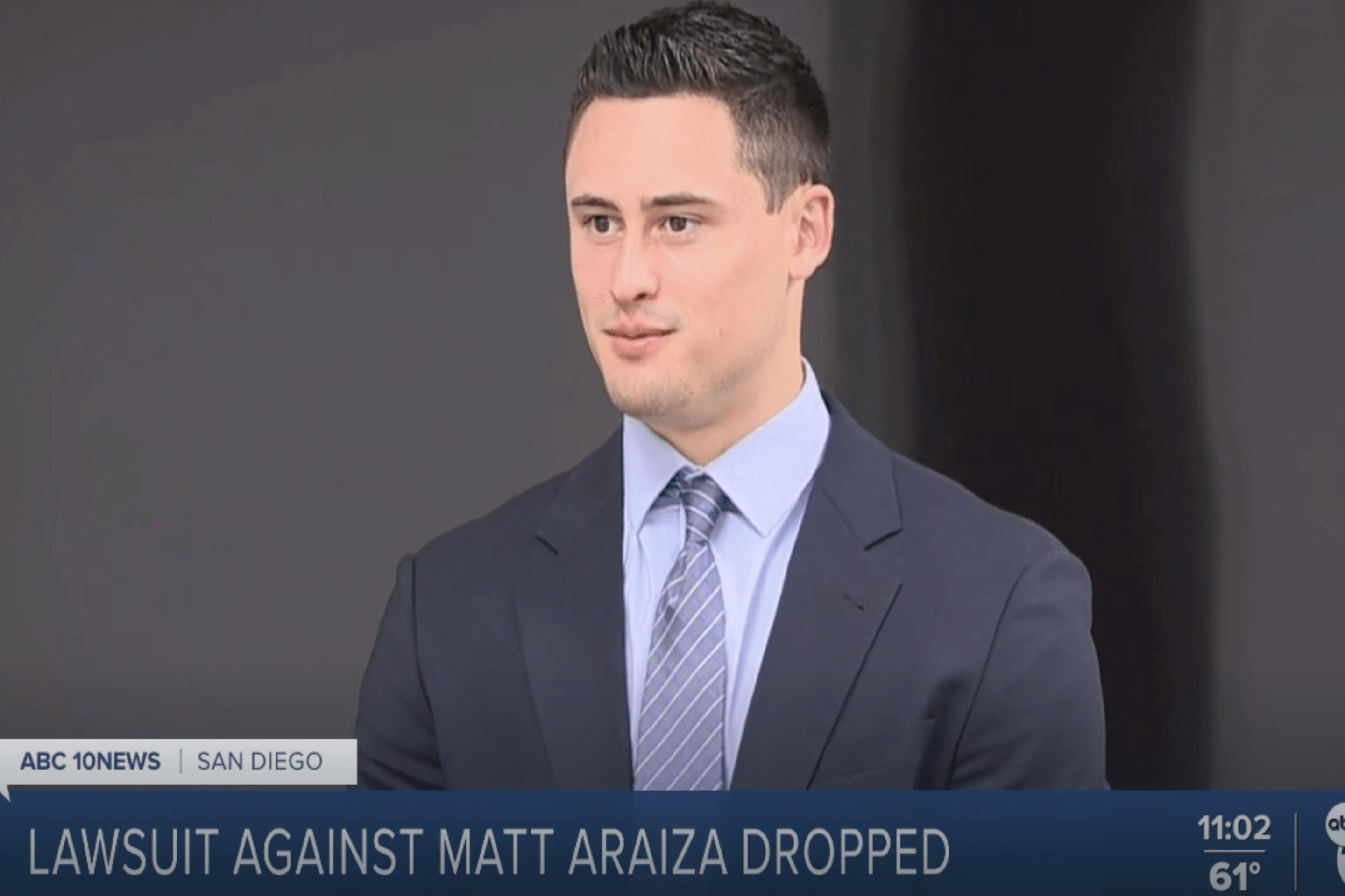 A screenshot of Matt Araiza speaking at a press conference.